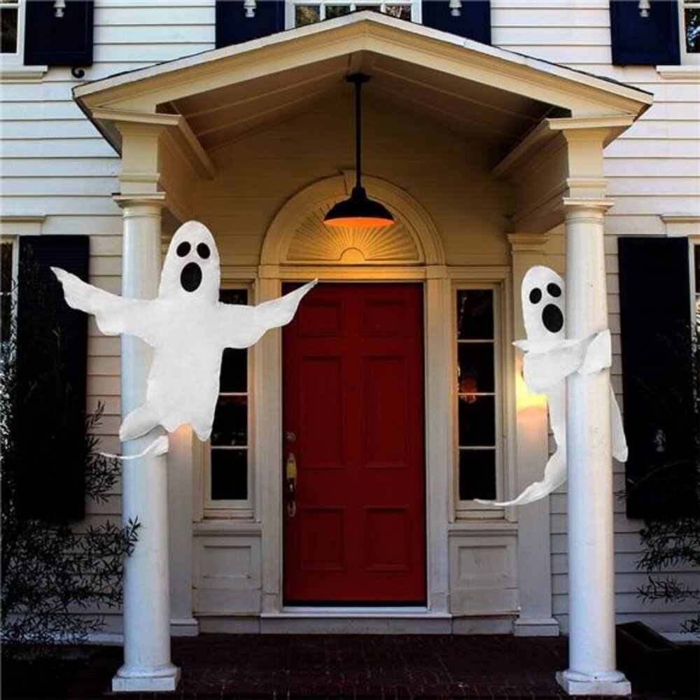 Peek A Boo Hanging Ghost 50" X 53" Large Spooky Outdoor Decoration for Halloween